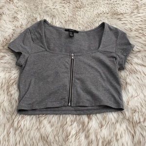 Zippered Crop Top